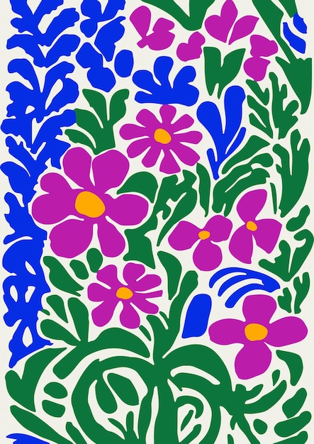Retro Floral Cut Outs Bloemen Illustratie Botanische Kunst Afdrukbare Bloemenmarkt Poster