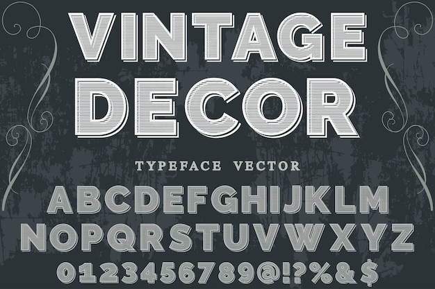 retro font label design decor