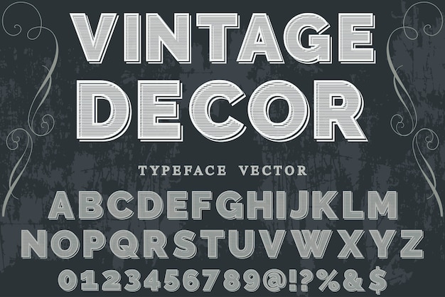 Vector retro font label design decor