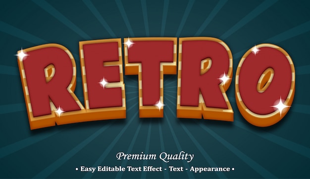 Vector retro  font style effect