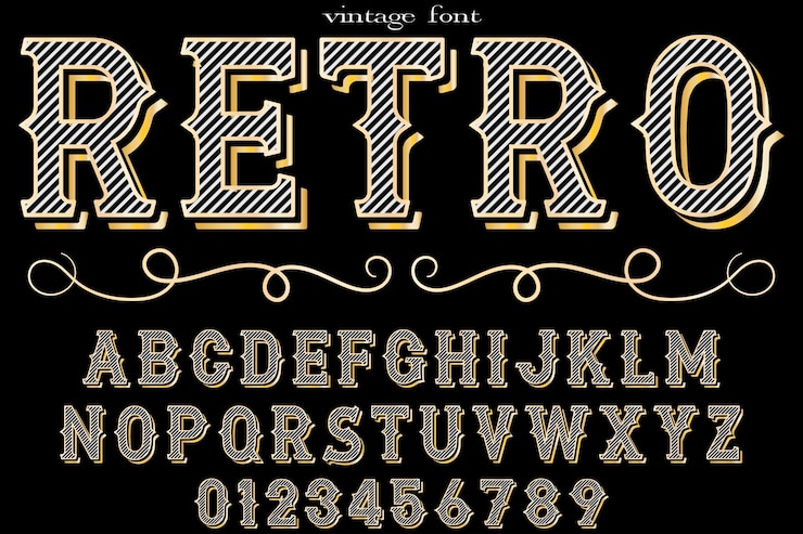 Premium Vector | Retro font typography design