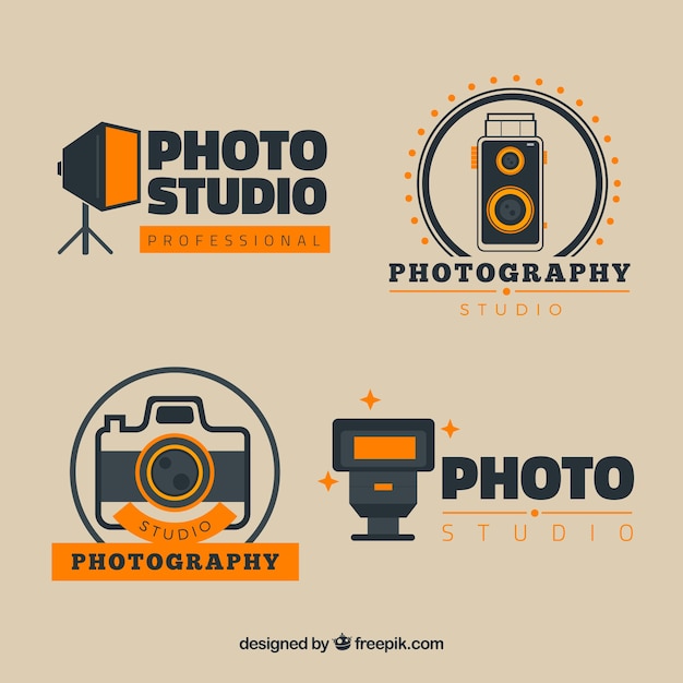 Retro foto logo Pack