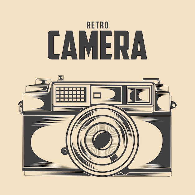 Retro fotografie camera vectorillustratie