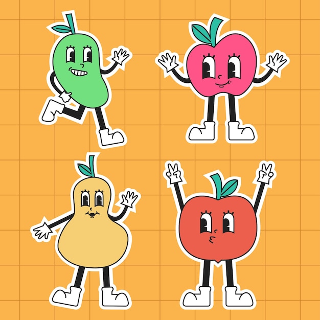 Vector retro fruit vectorillustratie