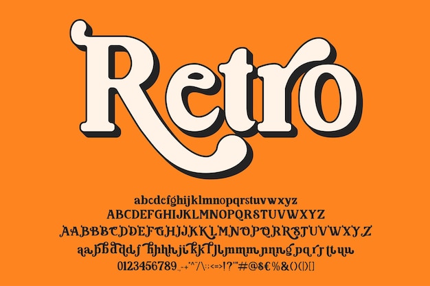 レトロな全文字アルファベット フォント