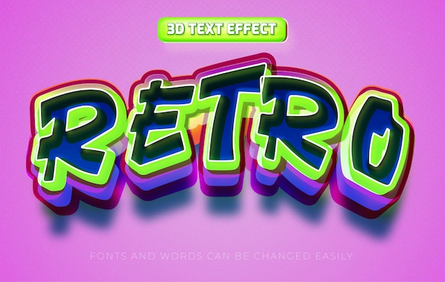 Retro funky 3d editable text effect style