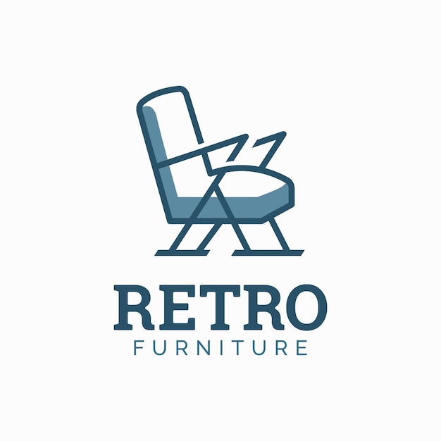 Retro furniture logo design concept