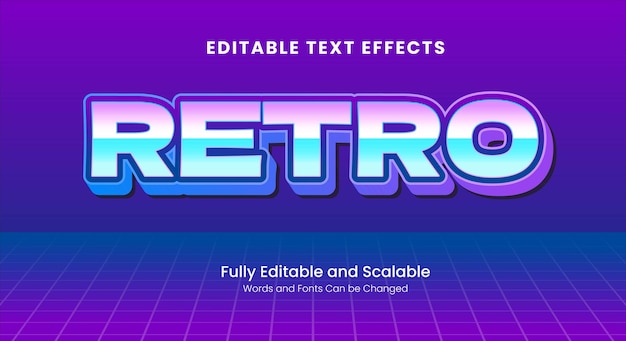 Vector retro futurim moderne bewerkbare tekst-effect