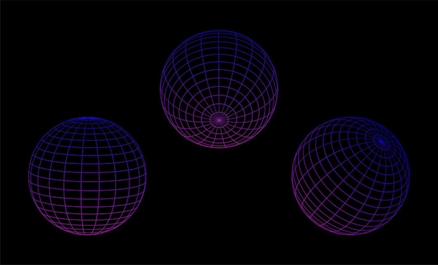 レトロフューチュリスティック 3D メッシュエレメント