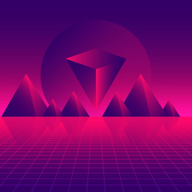 Vector retro futuristic background