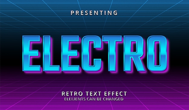 Vector retro futuristic editable text effect