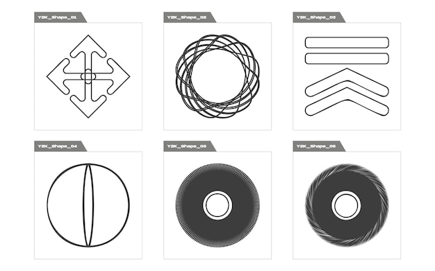 Retro futuristic elements for design Large set of retro objects for design Elements for graphic decoration