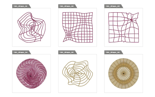 ベクトル デザインのレトロな未来的な要素 抽象的なグラフィックの幾何学的なシンボルの大きなコレクション フラット ミニマリスト アイコン