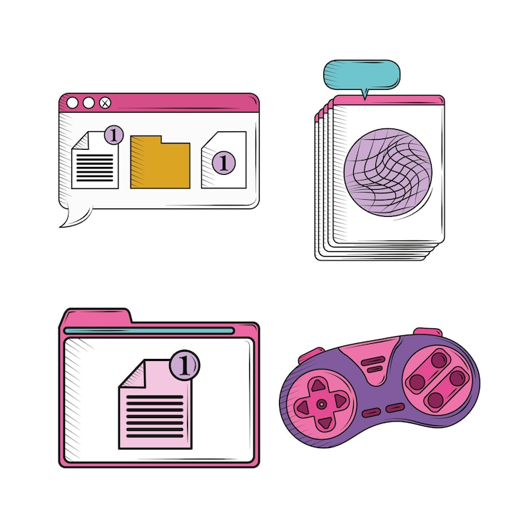 Vector 레트로 미래형 인터페이스