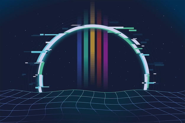 Retro futuristic space layout