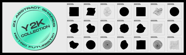 Retro futuristische elementen voor ontwerp Trendy geometrische ontwerpelementen ornamenten voor decoratie