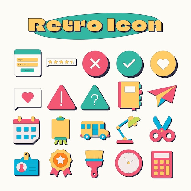 Vector retro game icon