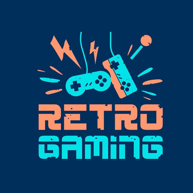 Vector retro game print on tshirt