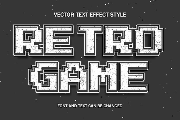 Retro game vintage pixel art bewerkbaar teksteffect lettertype grunge textuur videogames sjabloonontwerp