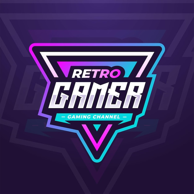 Retro Gamer Esports-logosjabloon voor gamingtoernooi of sociale media