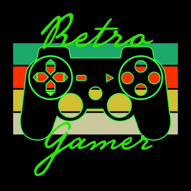 Vector retro gamer vectorillustratie