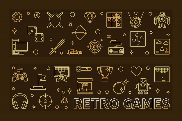 Retro Games outline icons