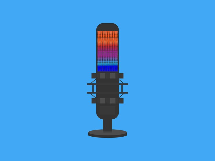 Vector retro gaming microphone vector illustration luminous