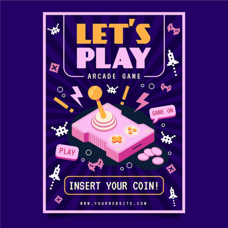 Vector retro gaming poster sjabloon