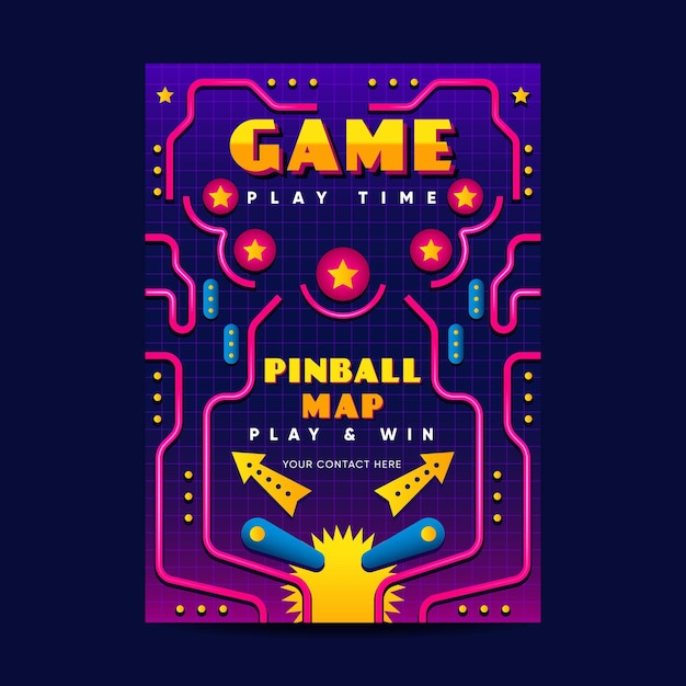 Vector retro gaming poster template