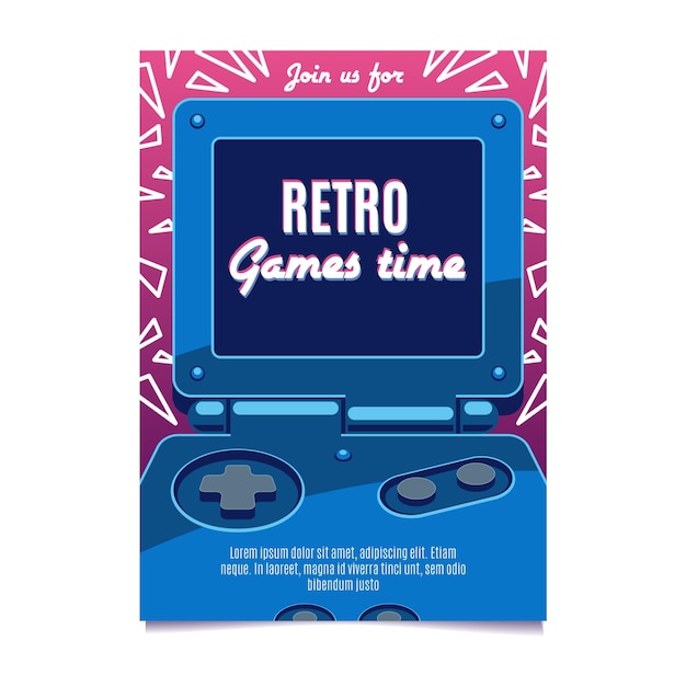 Retro gaming poster template