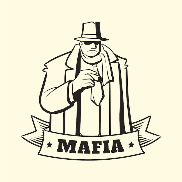 Vector retro gangster mafia character