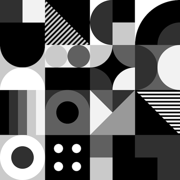 Retro geometric black and white pattern background