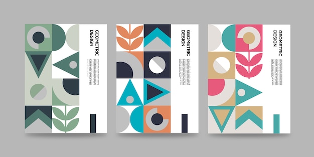 Vector retro geometric cover abstract