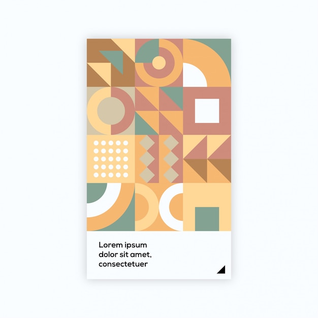 Retro geometric cover design set premium