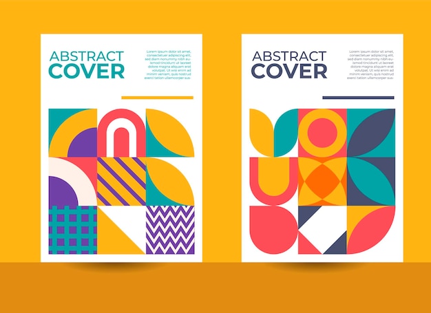 retro geometric cover, geometric cover design, bauhaus cover design, annual report