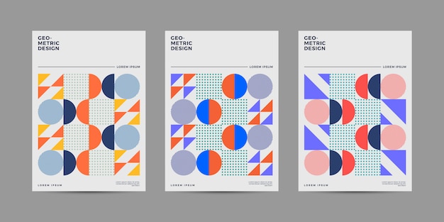 Retro geometric cover template collection