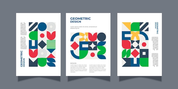 Retro geometric covers design Eps10 vector