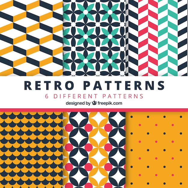 Retro geometric patterns pack