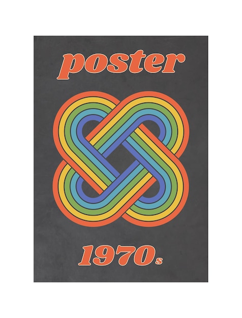 Retro geometric posters vintage rainbow color lines print Groovy striped design poster Minimalistic cute retro cover Vector illustration