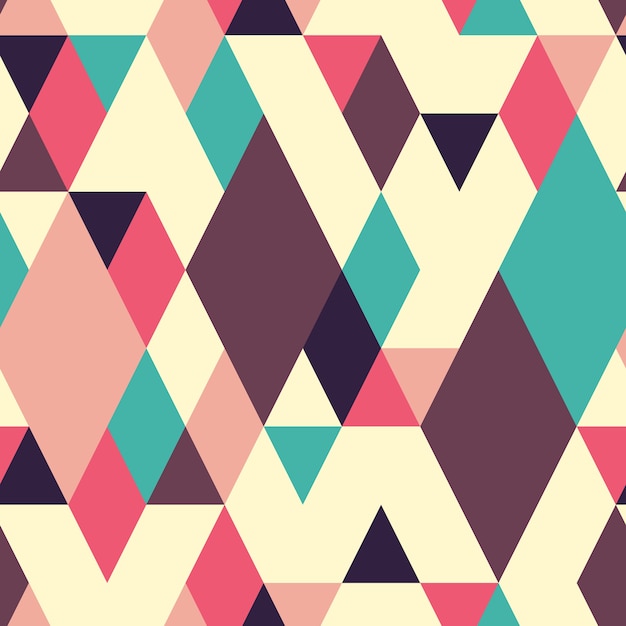 Retro geometric seamless pattern with rhombuses.