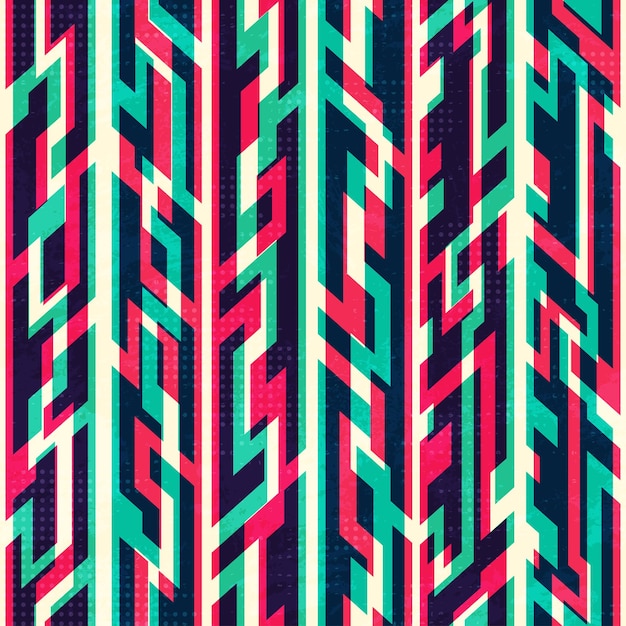 Retro geometric seamless pattern