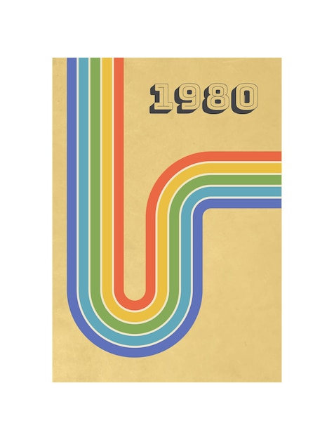Retro geometrische posters vintage regenboog kleurlijnen afdrukken Groovy gestreepte ontwerpposter Minimalistische schattige retro cover Vector illustratie