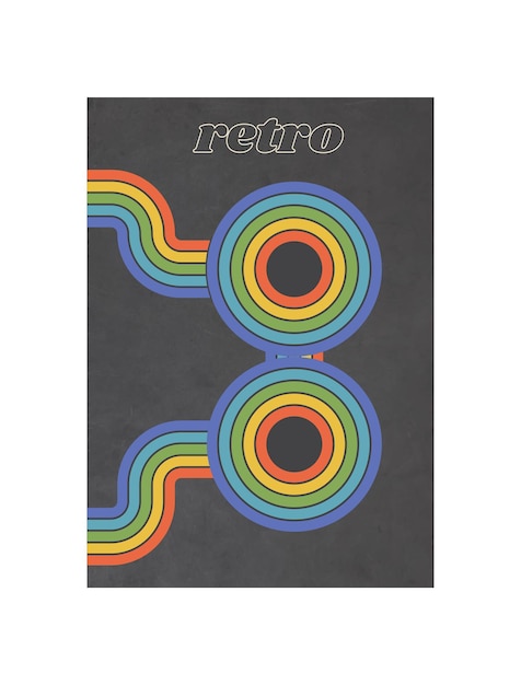 Retro geometrische posters vintage regenboog kleurlijnen afdrukken Groovy gestreepte ontwerpposter Minimalistische schattige retro cover Vector illustratie