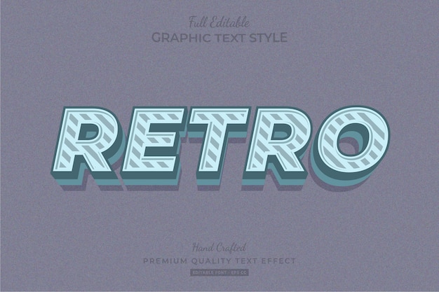 Retro gestripte bewerkbare teksteffect lettertypestijl