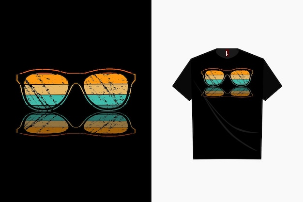 Vector retro glasses t shirt design