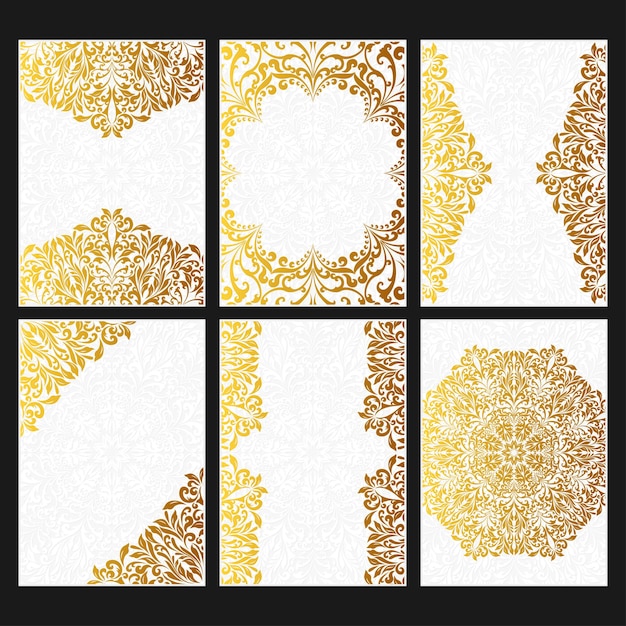 Retro gold boho floral patterns wallpaper