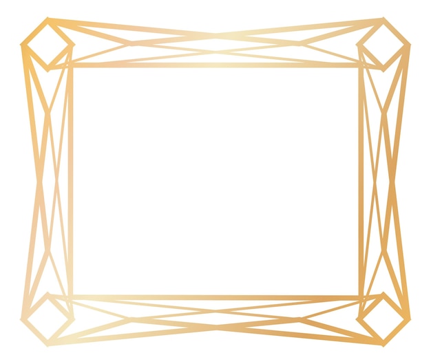 Retro golden frame Geometric corner line pattern