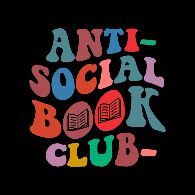 Retro golvend anti-sociaal club T-shirtontwerp