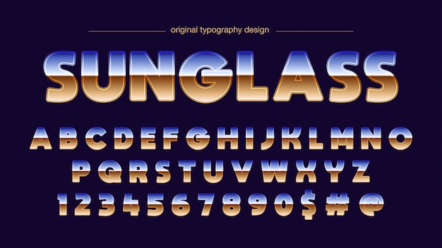 Retro gradient bold typography 