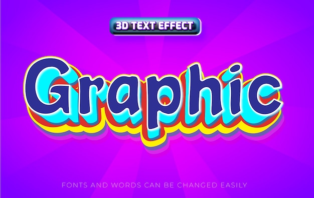 Retro graphic 3d editable text effect style